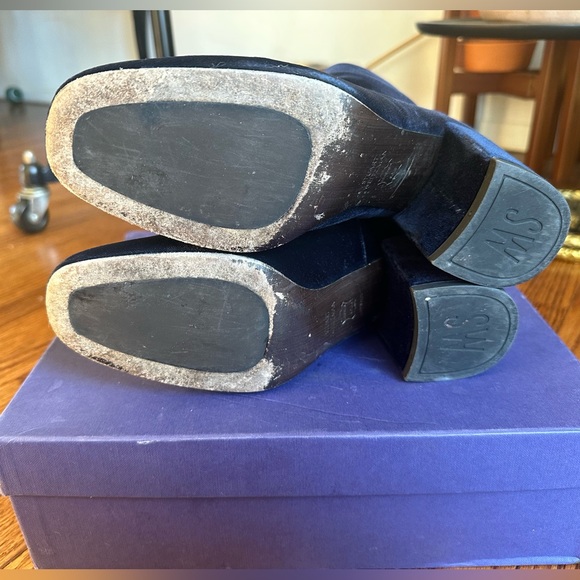 Stuart Weitzman Bacari Navy Velvet Boots 7 (final price) - Picture 6 of 7